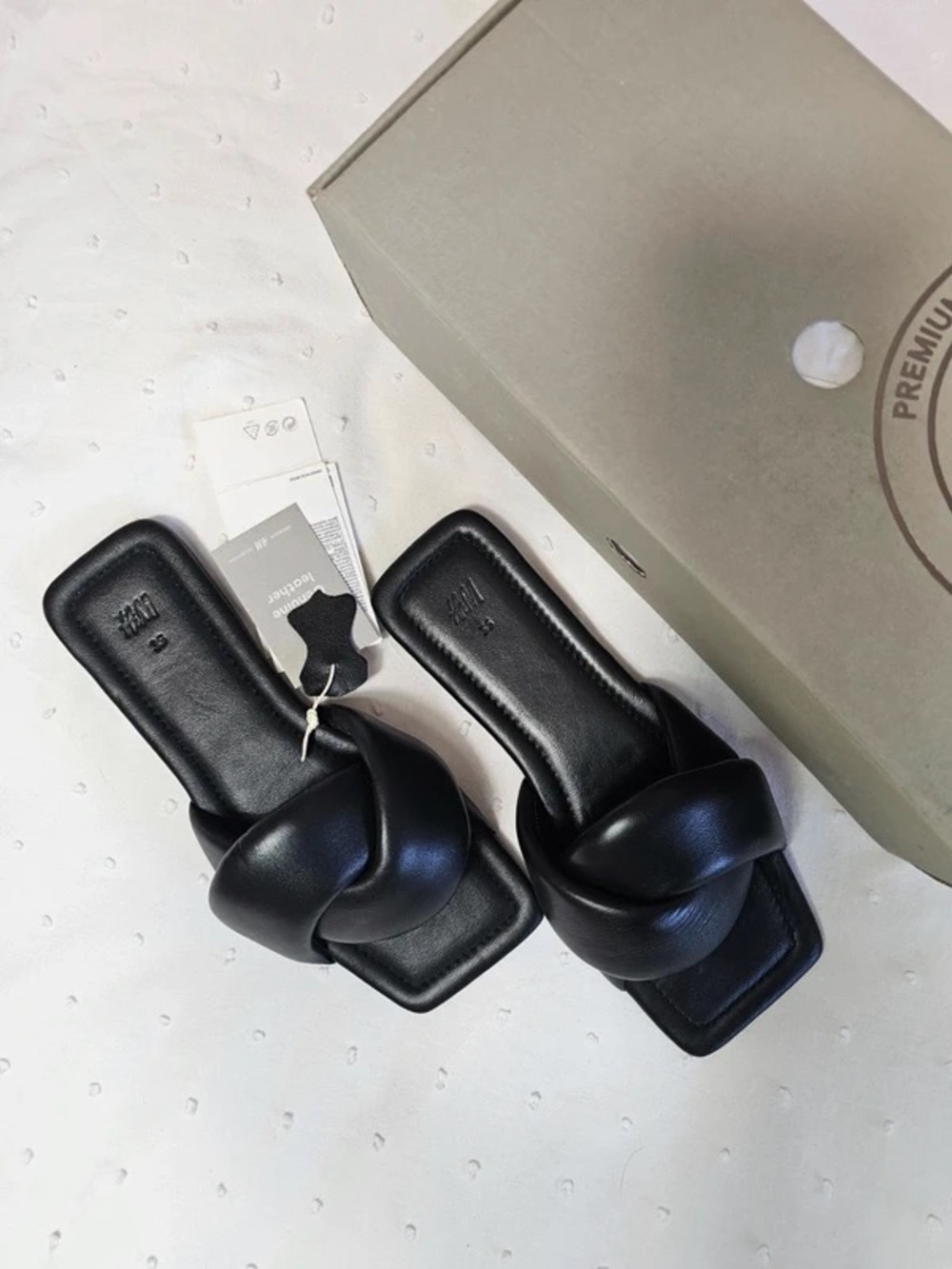 H&M Black Knotted Slide Mules - Women